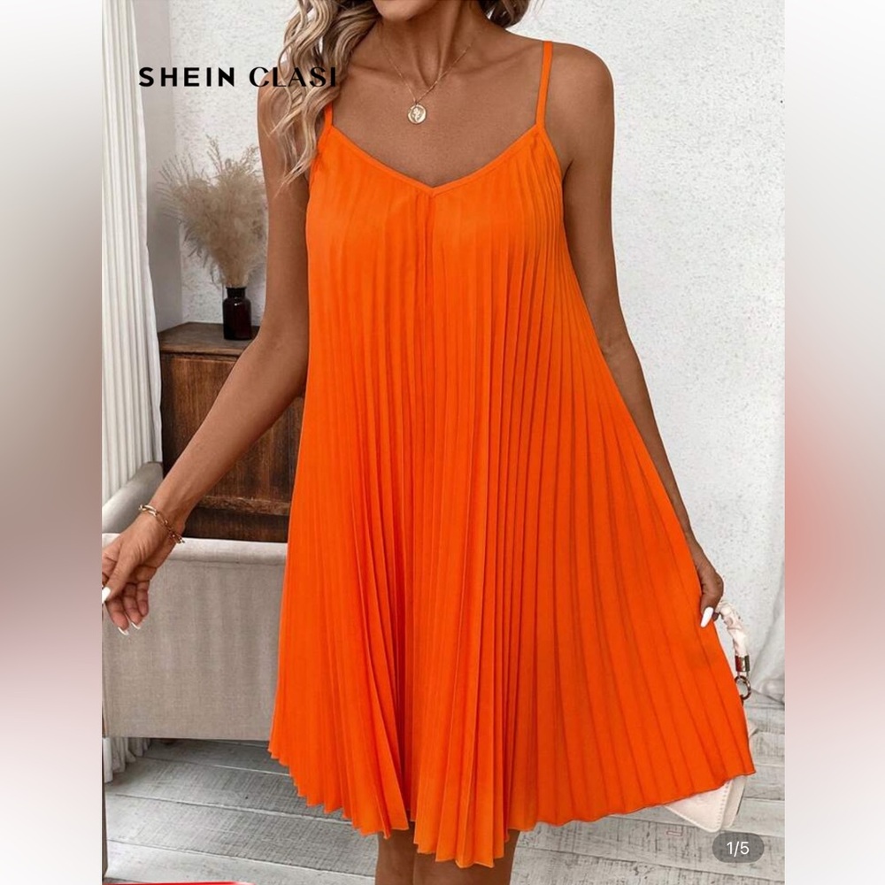 SHEIN Bright Orange Dress